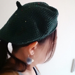 【再販】ニット シンプル 渋色ベレー帽 3枚目の画像