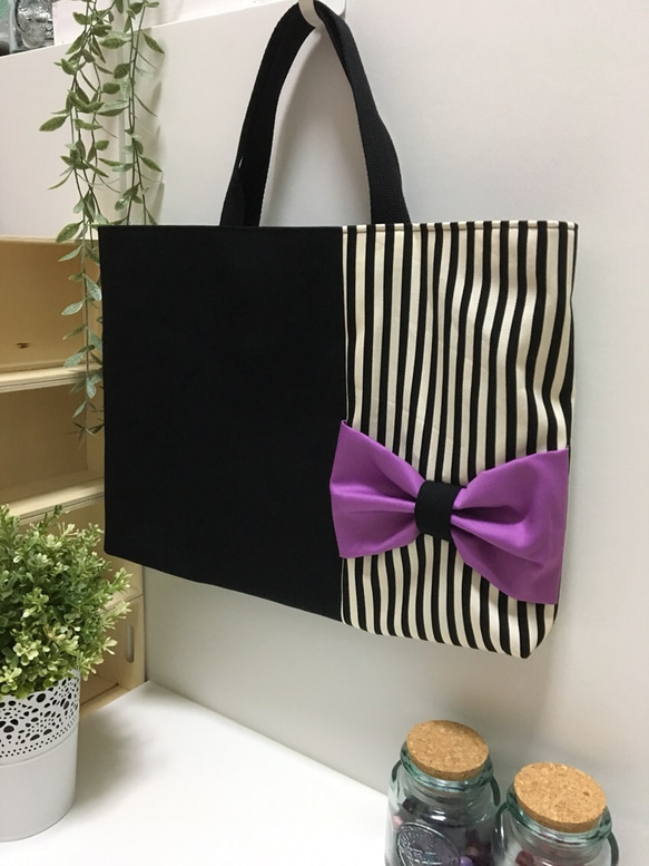 レッスンバッグ☆黒☆紫リボン その他バッグ M.Y.favorites 通販