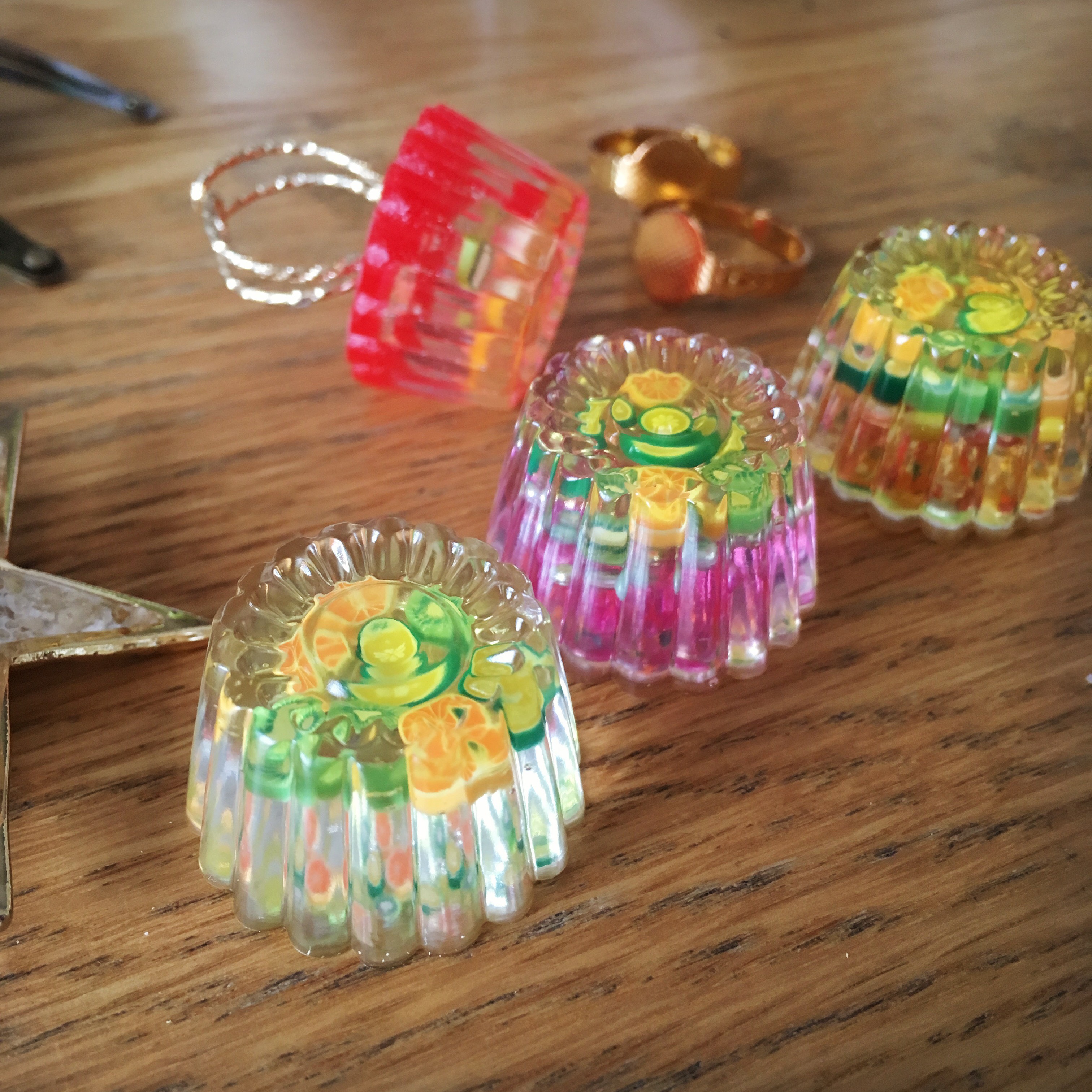 フルーツゼリーなアクセサリー♡指輪、マグネット、ヘアゴム