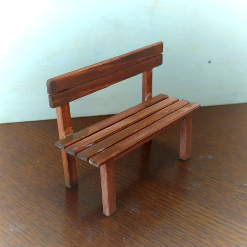 ミニチュア家具 木製ベンチ インテリアやドールハウスに♪ その他置物