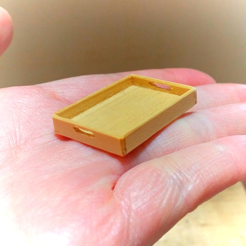 専用ページ ミニチュアキッチン雑貨 トレイ4点セット Aタイプ 4色 木