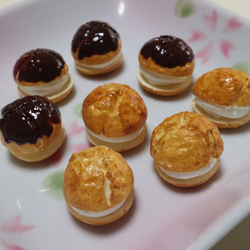 ミニチュア食品サンプル シュークリーム2種類・8個セット