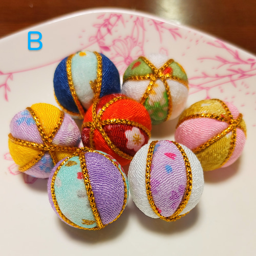 京ちりめん使用♪木目込み鞠21個セット(B) その他素材 ウィステリア