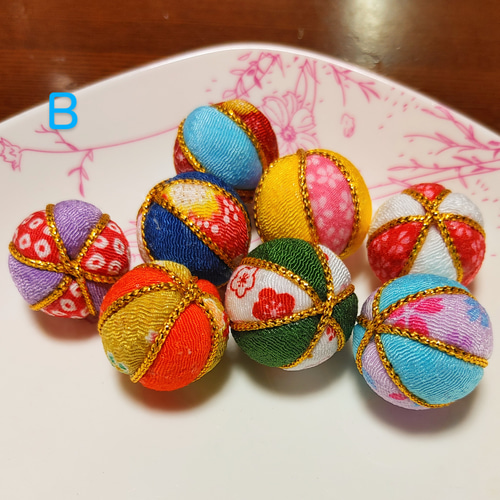 京ちりめん使用♪木目込み鞠21個セット(B) その他素材 ウィステリア