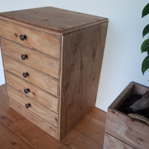 ラーチ合板で作る5段引き出しチェスト チェスト・キャビネット 家具