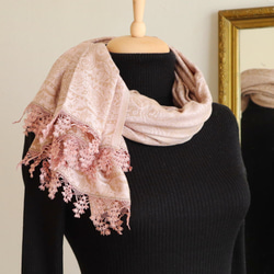 [Made to order] OYA Needlelace shawl [WISTERIA] Gold Rose 第1張的照片