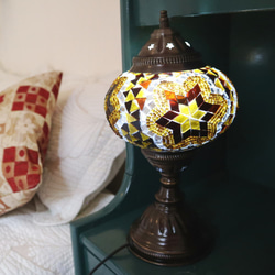 Turkish Mosaic lamp[Desk type]LARGE-Brown *Free shipping 第2張的照片