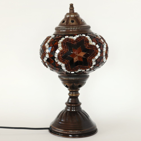 Turkish Mosaic lamp[Desk type]LARGE-Brown *Free shipping 第4張的照片