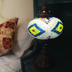 Turkish Mosaic lamp[Desk type]LARGE-Nazaar*Free shipping 第2張的照片