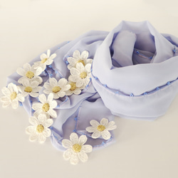 [Resale] OYA Chiffon shawl [DAISY] Pale Iris 第4張的照片