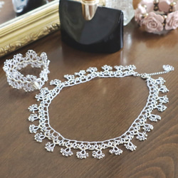 OYA Tatting lace 43cm Necklace [LACE] Ivory 第4張的照片