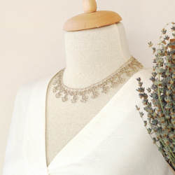 OYA Tatting lace 43cm Necklace [LACE] Ivory 第5張的照片