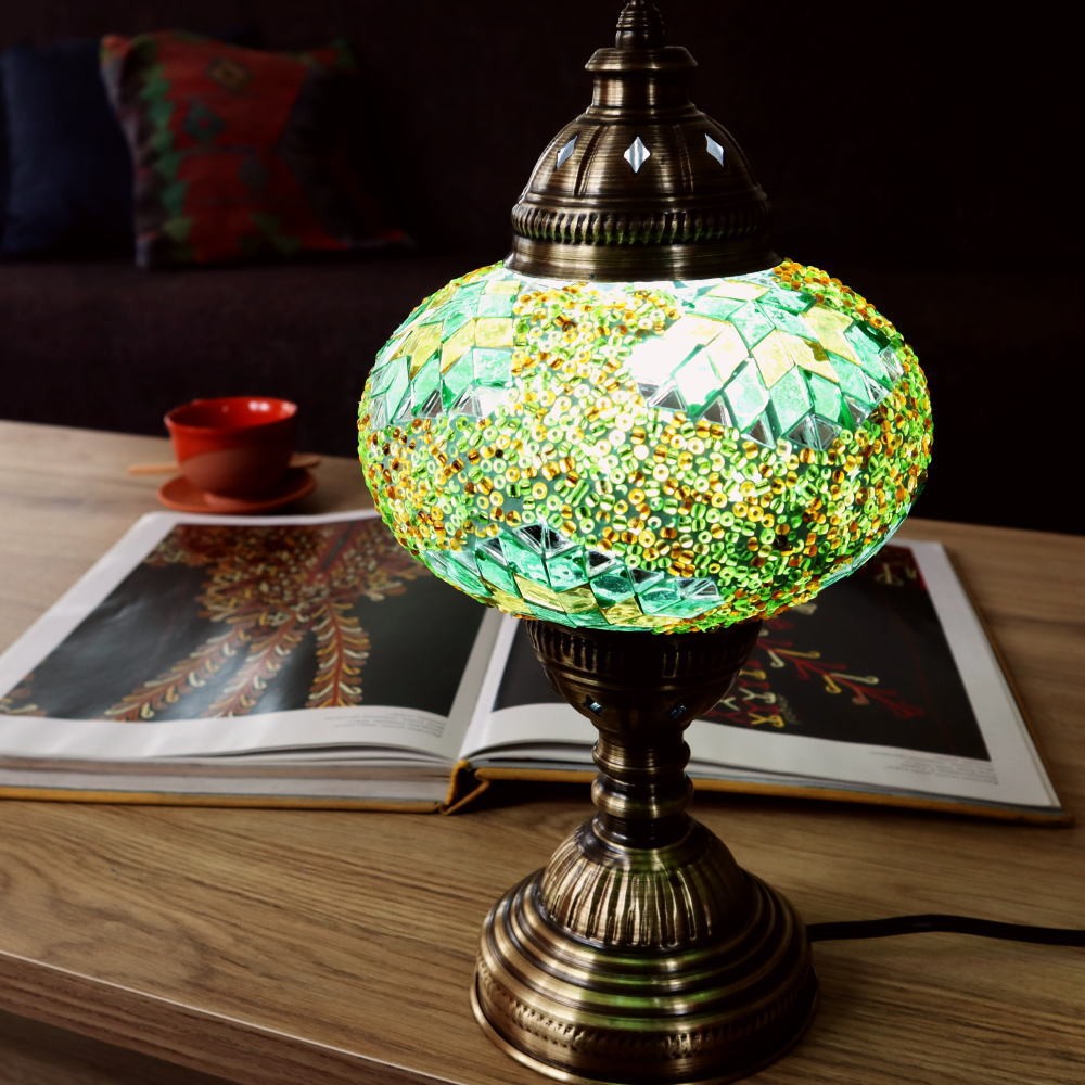 モザイクランプ デスクタイプ（大）「グリーン・フィールド」（送料無料）