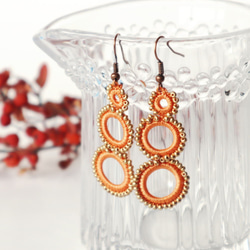 OYA crochet earrings [RING] Tangerine orange 第1張的照片