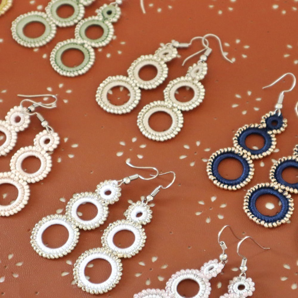 OYA crochet earrings [RING] Tangerine orange 第4張的照片