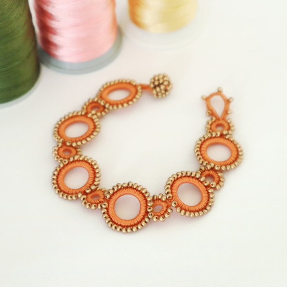 OYA crochet bracelet [RING] Tangerine orange 第1張的照片