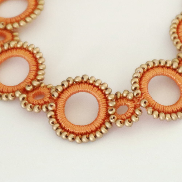 OYA crochet bracelet [RING] Tangerine orange 第3張的照片