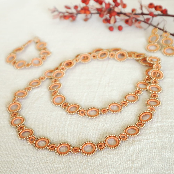 OYA crochet bracelet [RING] Tangerine orange 第4張的照片