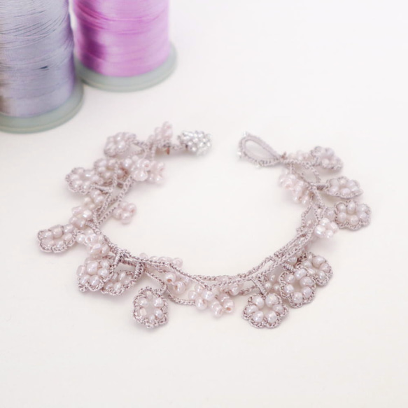 OYA crochet bracelet [JEWEL] Foggy Rose 第1張的照片