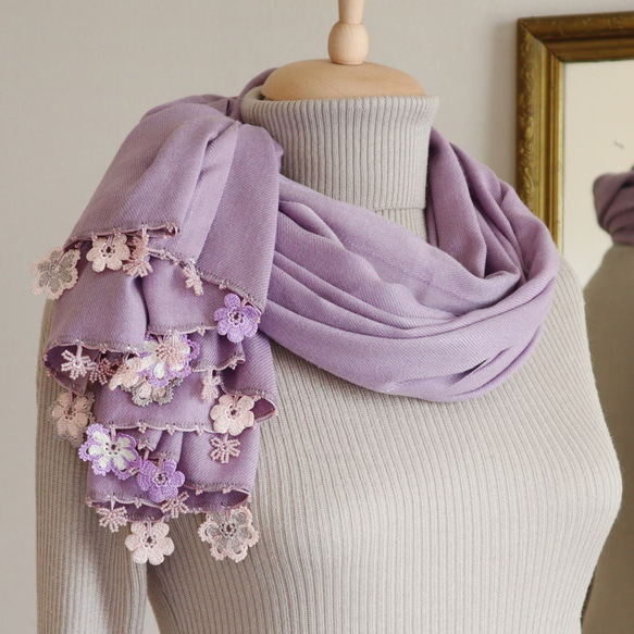 [Resale] OYA Pashmina shawl [VIOLA] Antique mauve 第1張的照片