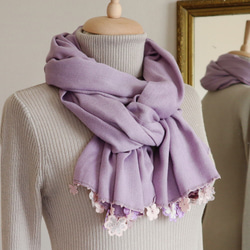 [Resale] OYA Pashmina shawl [VIOLA] Antique mauve 第4張的照片