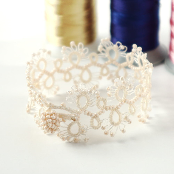OYA Tatting lace Bracelet [LACE] Ivory 第1張的照片