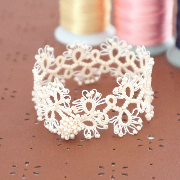 OYA Tatting lace Bracelet [LACE] Ivory 第3張的照片