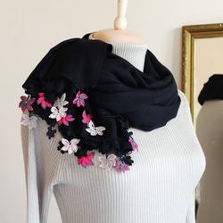 [Resale] OYA pashmina shawl [WINDMILL] Black 第1張的照片