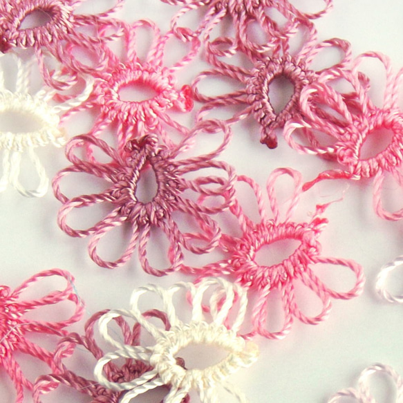 OYA Tatting lace earrings [MILEFEUILLE] Strawberry Soda 第3張的照片