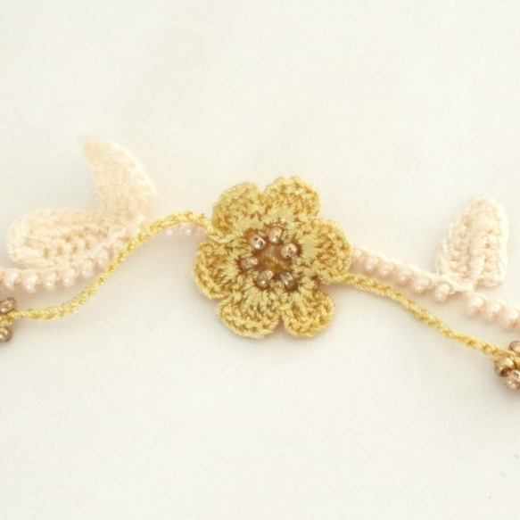 OYA crochet Bracelet [MARY] Yellow Gold 第3張的照片