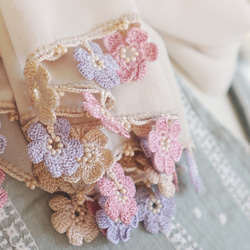 [Resale] OYA crochet Chiffon shawl [MARY] Cream Beige 第5張的照片
