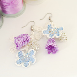 OYA crochet earrings [BIJOU] Ice Blue 第2張的照片