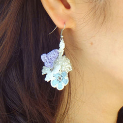 OYA crochet earrings [BIJOU] Ice Blue 第3張的照片