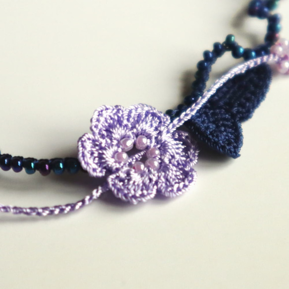 OYA crochet 45cm necklace [MARY] Lavender 第3張的照片