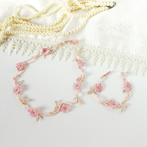 OYA crochet 45cm necklace [MARY] Lavender 第4張的照片