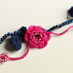 OYA crochet 45cm necklace [MARY] Fuchsia Pink 第3張的照片