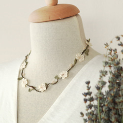 OYA crochet 45cm necklace [MARY] Ivory 第2張的照片