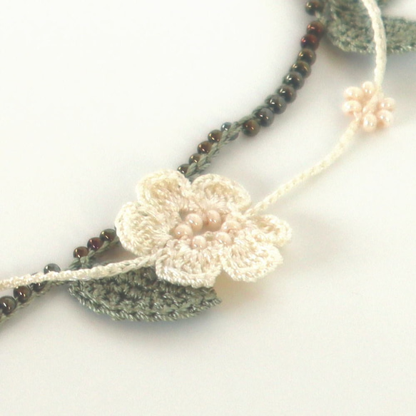 OYA crochet 45cm necklace [MARY] Ivory 第4張的照片