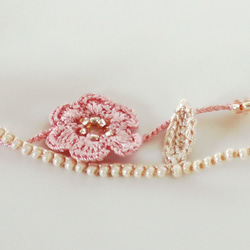 OYA crochet 45cm necklace [MARY] Baby Pink 第3張的照片