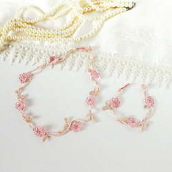 OYA crochet 45cm necklace [MARY] Baby Pink 第4張的照片