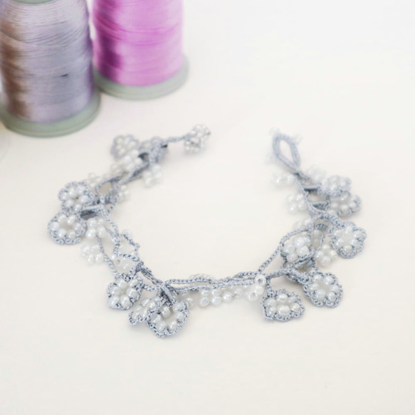 OYA crochet bracelet [JEWEL] Blue Mist 第1張的照片