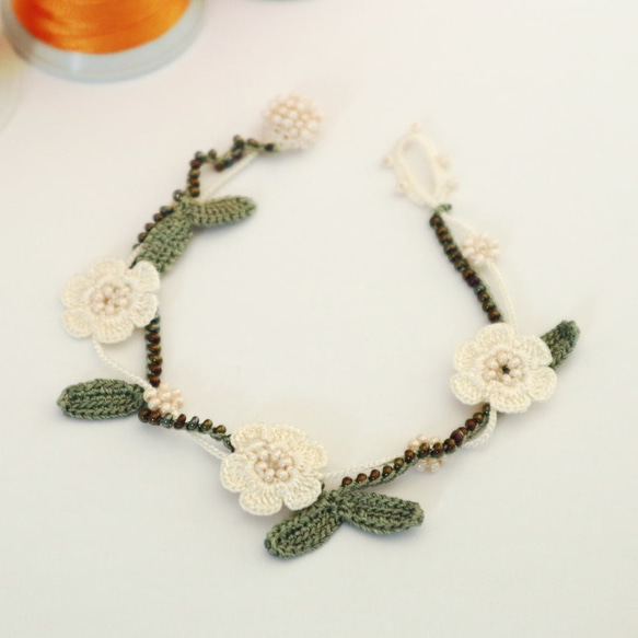 OYA crochet Bracelet [MARY] Ivory 第2張的照片