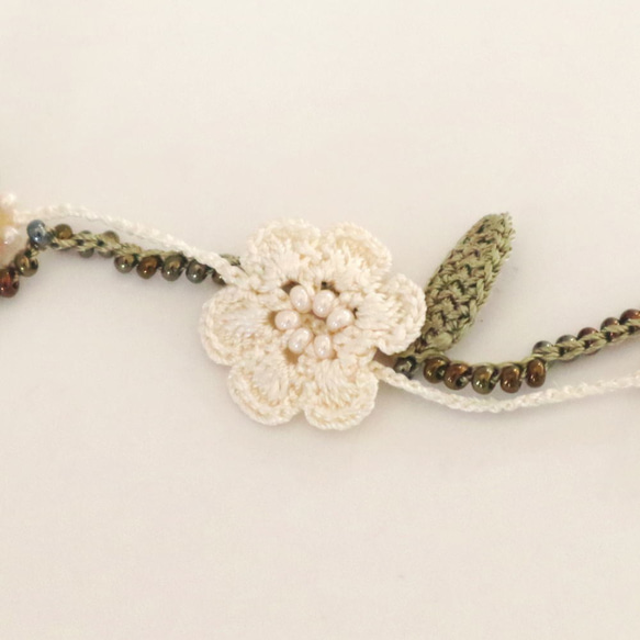 OYA crochet Bracelet [MARY] Ivory 第3張的照片