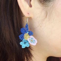 OYA crochet earrings [BIJOU] Ocean Blue 第3張的照片