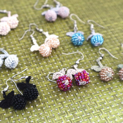 OYA crochet earrings [BERRY] Ruby Red 第3張的照片
