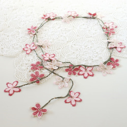 OYA crochet 150cm lariet [SAKURA] French Rose 第3張的照片