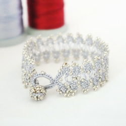 OYA crochet bracelet [CROWN] Silver 第2張的照片