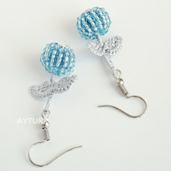 OYA crochet earrings [BERRY] Ice Blue 第2張的照片
