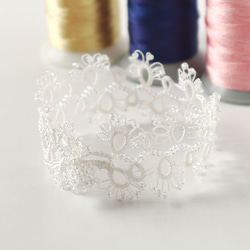 OYA Tatting lace Bracelet [LACE] Snow White 第1張的照片