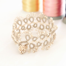 OYA Tatting lace Bracelet [LACE] Cappucino 第1張的照片